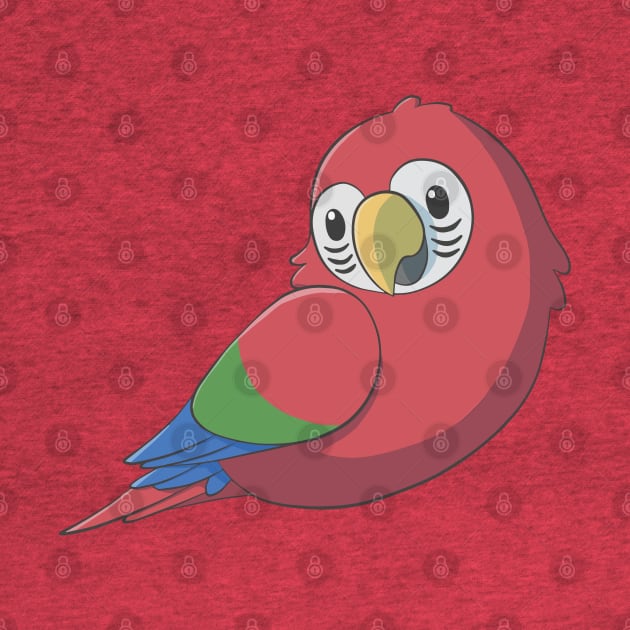 Cute fluffy red and green macaw by AniBeanz